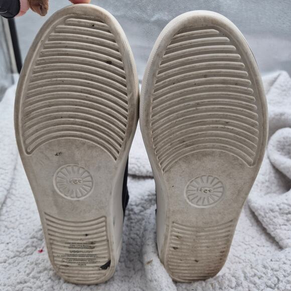 UGG Cakewalk high-top sneaker black leather suede upper womens boots size 6.5 - Picture 5 of 6